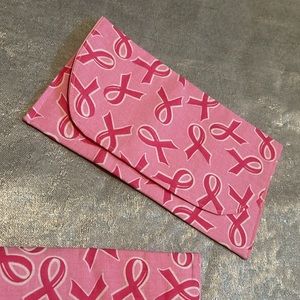 Handmade Breast cancer awareness ribbon wallet pouch